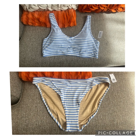 ❣️🆕Old Navy Blue & White Stripe Classic Terry Bikini❣️ - Picture 7 of 9